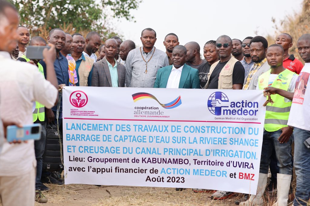 Groupement de Kabunambo/Territoire d’Uvira : Lancement des travaux de construction du barrage de captage d’eau et creusage du canal principal d’irrigation