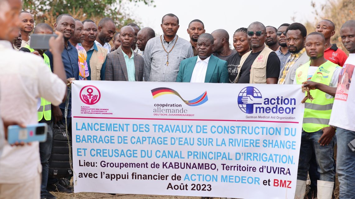 Groupement de Kabunambo/Territoire d’Uvira : Lancement des travaux de construction du barrage de captage d’eau et creusage du canal principal d’irrigation